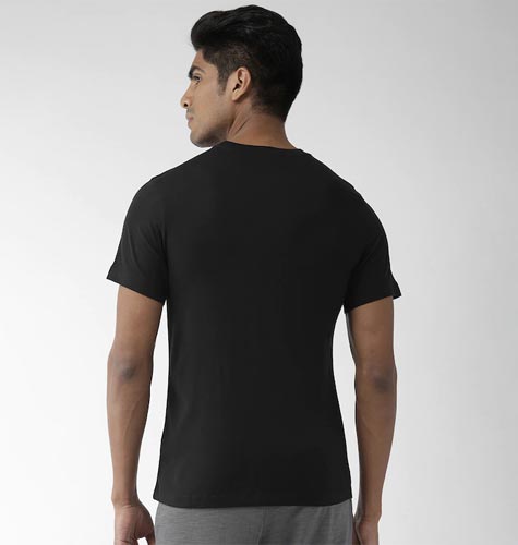 Men Black White Printed Standard Fit AS M NSW FUTURA Cotton Pure Cotton T-shirt